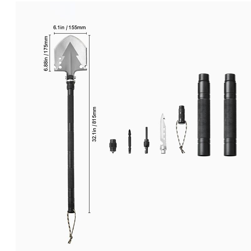 Folding Multitool Portable Compact Camping Survival Shovel