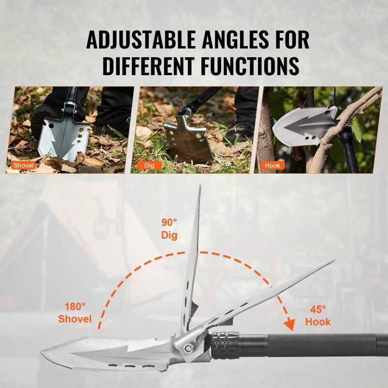 Folding Multitool Portable Compact Camping Survival Shovel