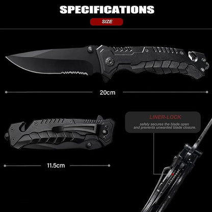 Folding Pocket Knife, Seat Belt Cutter, Multi-Functional Emergency Tool For Men And Women, Tactical Knife With Window Breaker