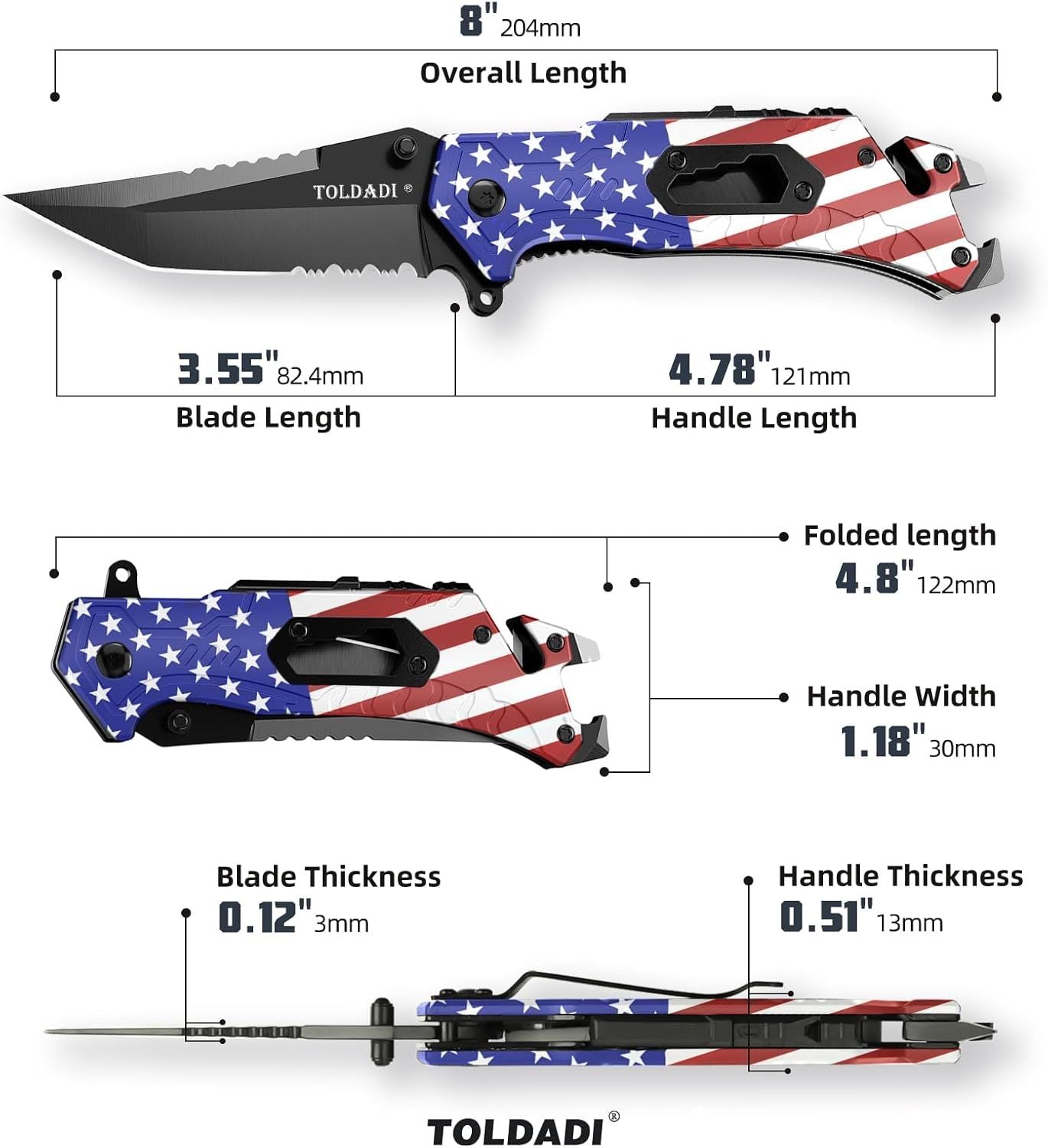 Pocket Knife With Clip, Folding Knife, Pocket Knife for Men,Sharp Hiking Camping Fishing Work Outdoor Survival Men knives