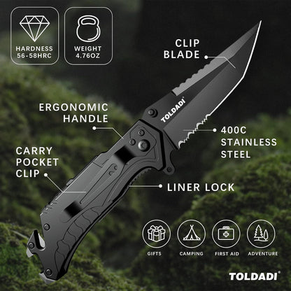 Pocket Knife With Clip, Folding Knife, Pocket Knife for Men,Sharp Hiking Camping Fishing Work Outdoor Survival Men knives