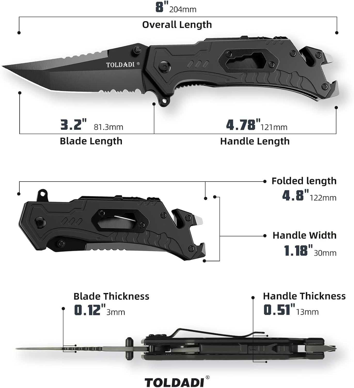 Pocket Knife With Clip, Folding Knife, Pocket Knife for Men,Sharp Hiking Camping Fishing Work Outdoor Survival Men knives