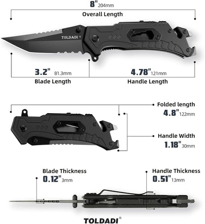 Pocket Knife With Clip, Folding Knife, Pocket Knife for Men,Sharp Hiking Camping Fishing Work Outdoor Survival Men knives